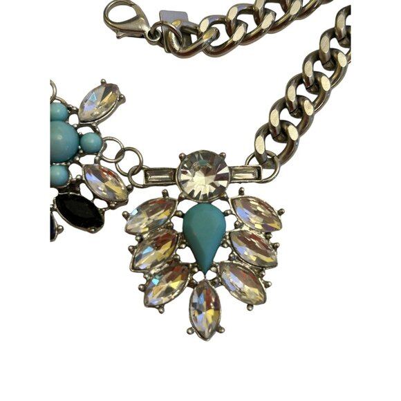 American Eagle Statement Necklace With Crystal & Turquoise Accents - Picture 3 of 16
